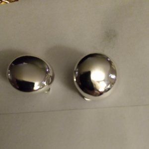 Vintage Silver round small earrings clip on, Easter, Prom, Wedding